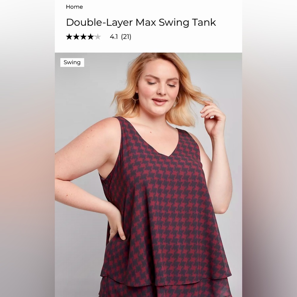 Lane Bryant Swing Top. Sleeveless. Size 14/16.
